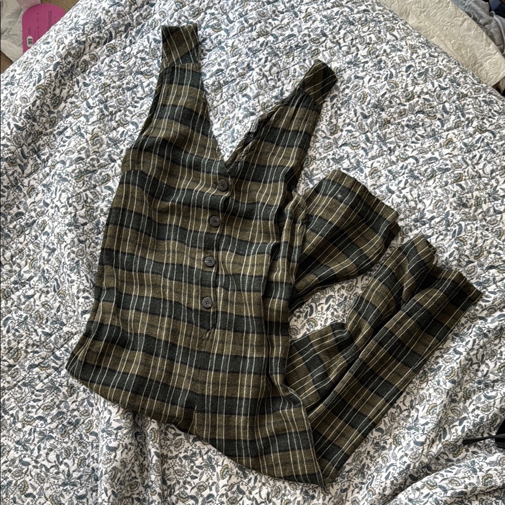 plaid jumpsuit
